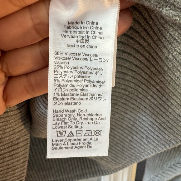 NEW J. Crew Raglan Fitted Waist Ribbed Crewneck Sweater Plus Size XXL Gray Crop - Picture 6 of 12